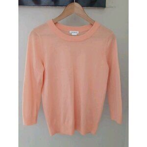 Club Monoco 100% Wool Sweater Size Medium Coral Pink Thin Knit Career Minimalist